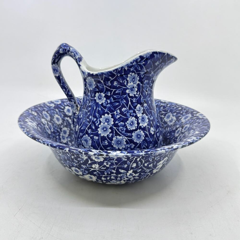 Vintage ROYAL CROWNFORD Calico Pitcher & Wash Bowl Set